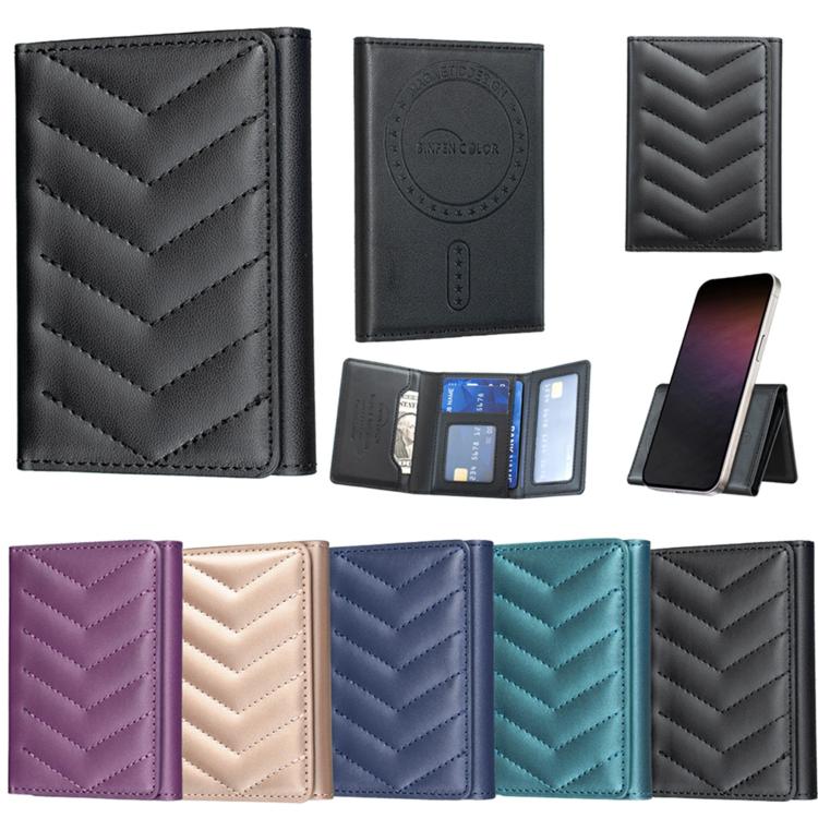 BFK36 Magnetic V-shaped Mobile Phone Holder RFID Card Slots(Black) - Image 9