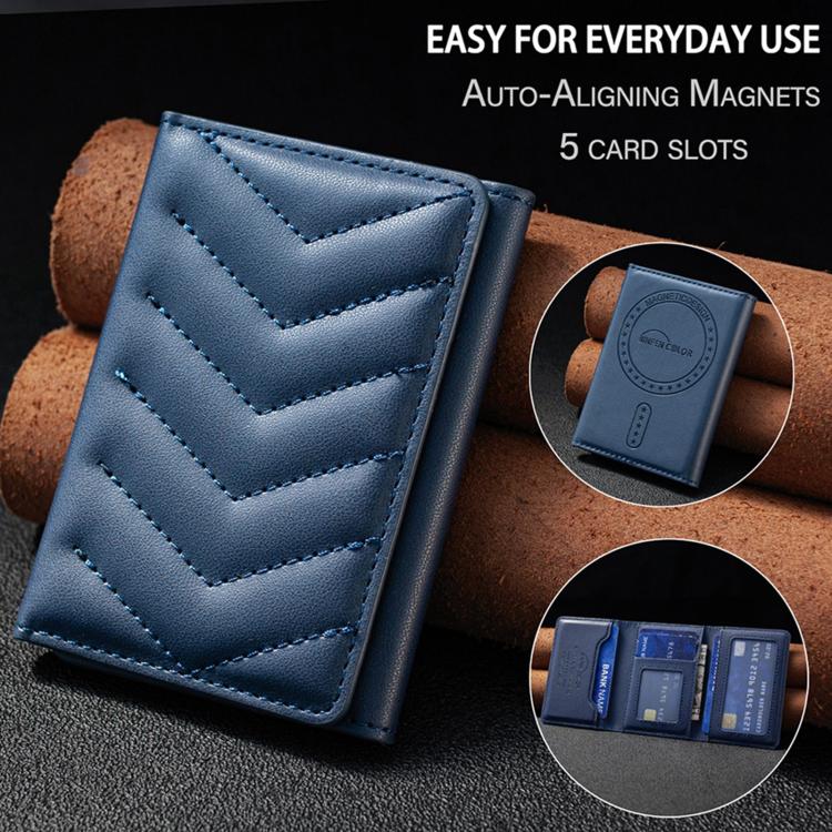 BFK36 Magnetic V-shaped Mobile Phone Holder RFID Card Slots(Blue) - Image 5