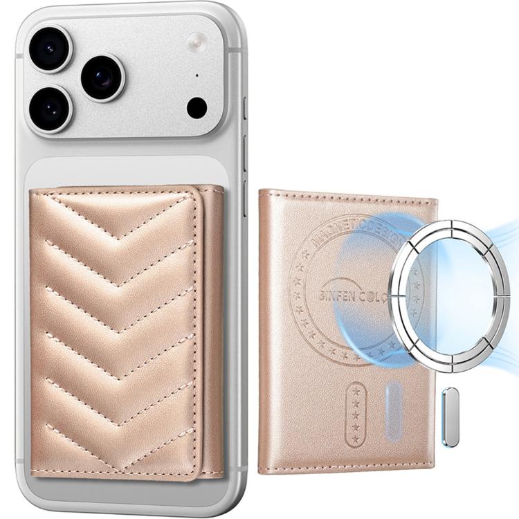 BFK36 Magnetic V-shaped Mobile Phone Holder RFID Card Slots(Golden)