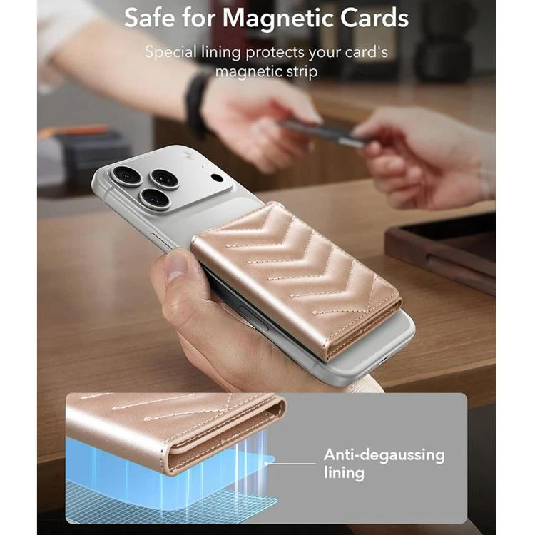 BFK36 Magnetic V-shaped Mobile Phone Holder RFID Card Slots(Golden) - Image 4