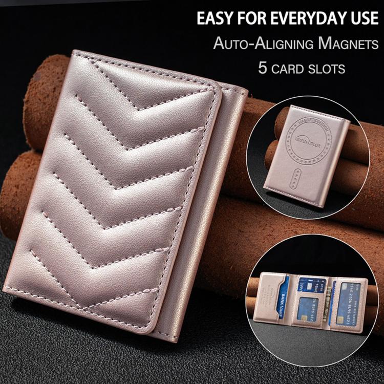 BFK36 Magnetic V-shaped Mobile Phone Holder RFID Card Slots(Golden) - Image 5