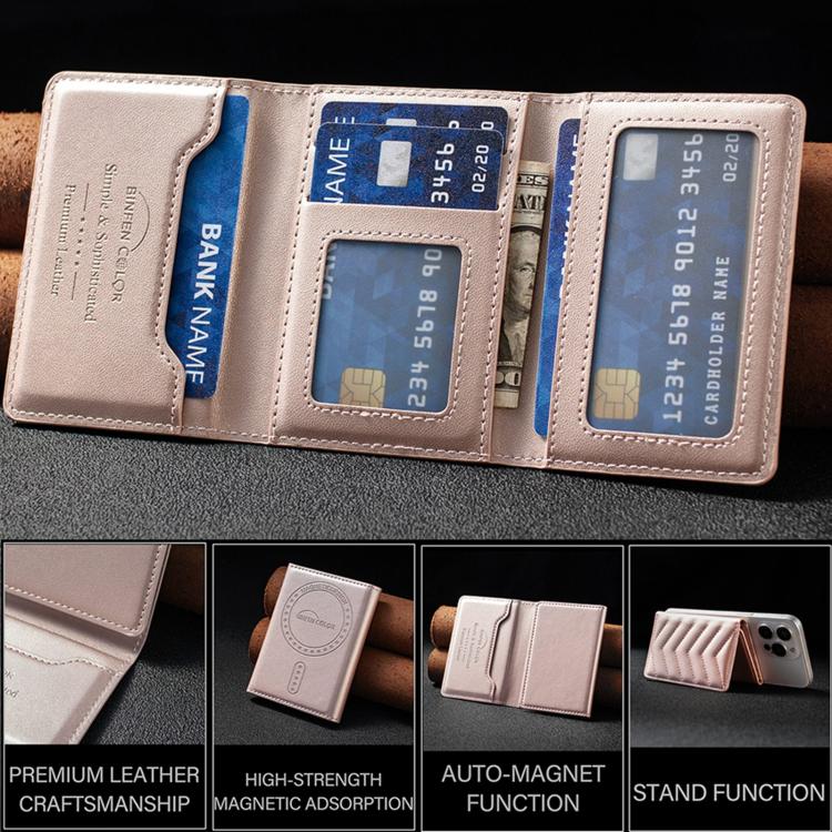 BFK36 Magnetic V-shaped Mobile Phone Holder RFID Card Slots(Golden) - Image 6