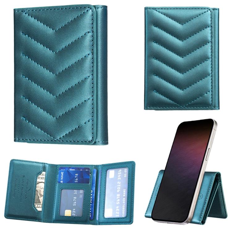 BFK36 Magnetic V-shaped Mobile Phone Holder RFID Card Slots(Green) - Image 3