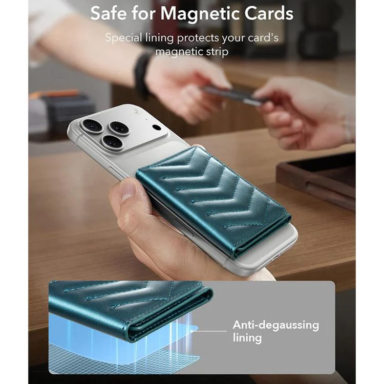 BFK36 Magnetic V-shaped Mobile Phone Holder RFID Card Slots(Green) - Image 4
