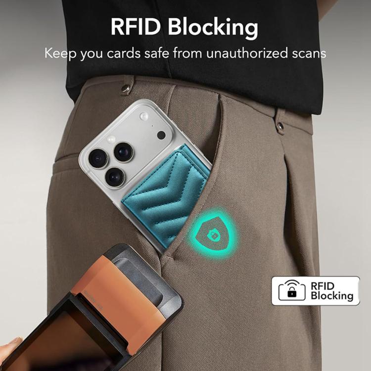 BFK36 Magnetic V-shaped Mobile Phone Holder RFID Card Slots(Green) - Image 7