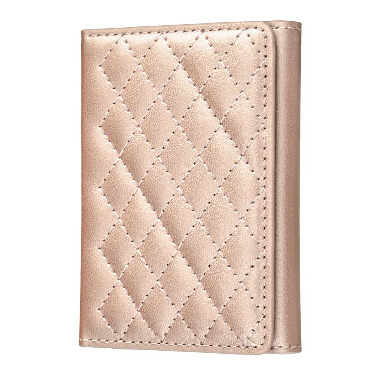 BFK37 Magnetic Rhombus Lattice Mobile Phone Holder RFID Card Slots(Golden) - Image 2