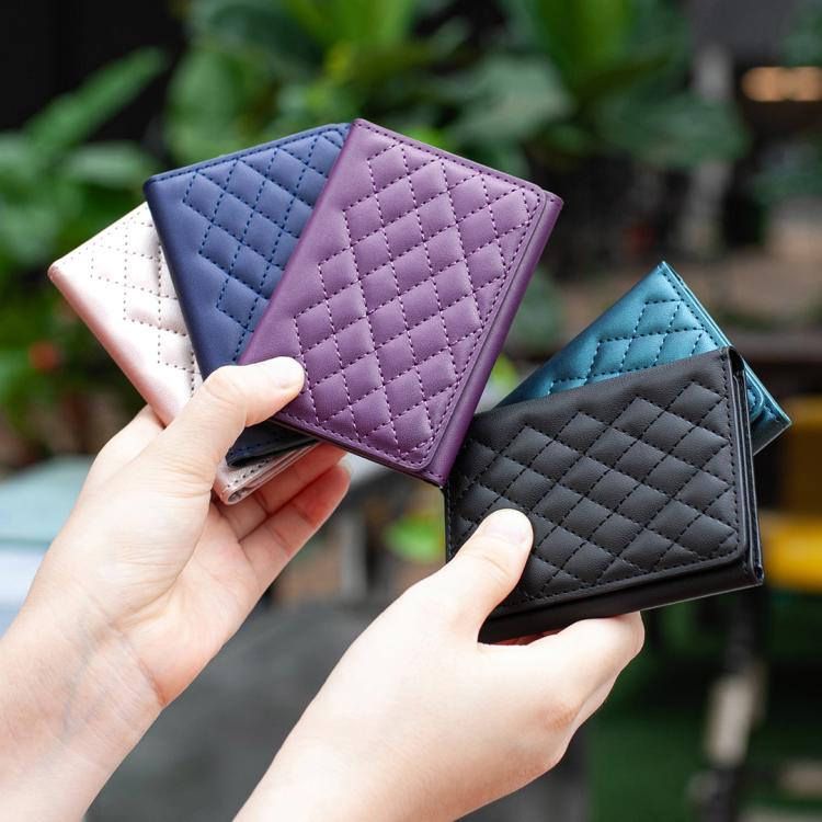 BFK37 Magnetic Rhombus Lattice Mobile Phone Holder RFID Card Slots(Purple) - Image 10