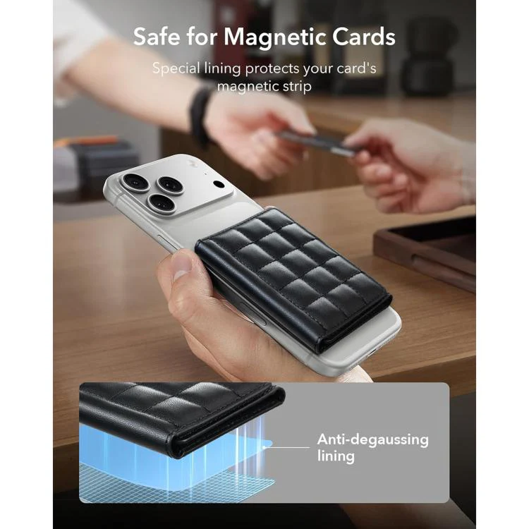BFK38 Magnetic Square-shaped Mobile Phone Holder RFID Card Slots(Black) - Image 4