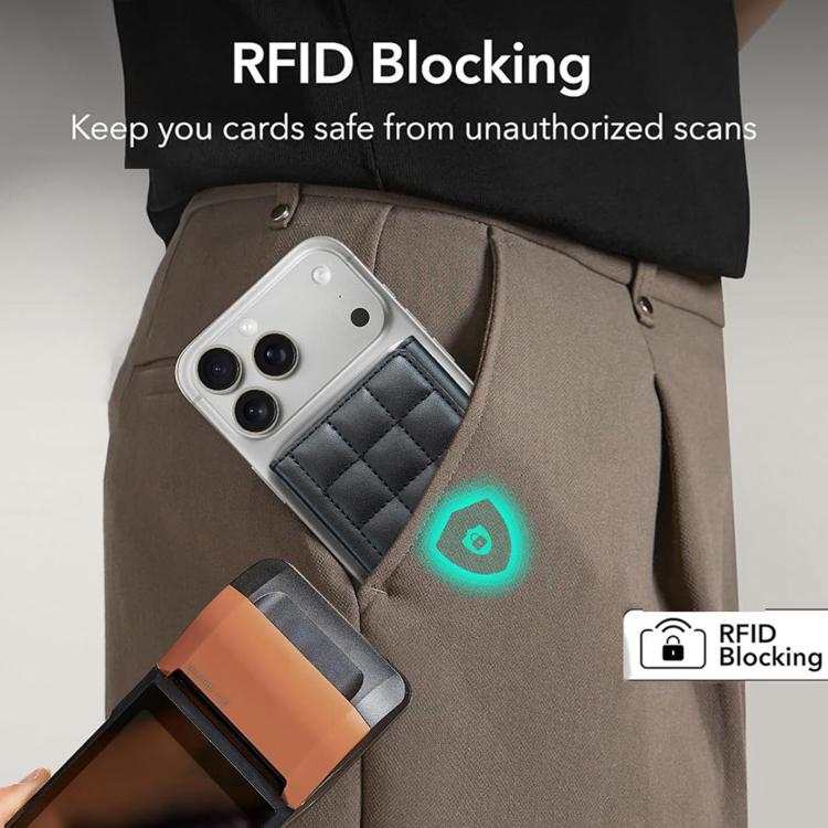 BFK38 Magnetic Square-shaped Mobile Phone Holder RFID Card Slots(Black) - Image 7