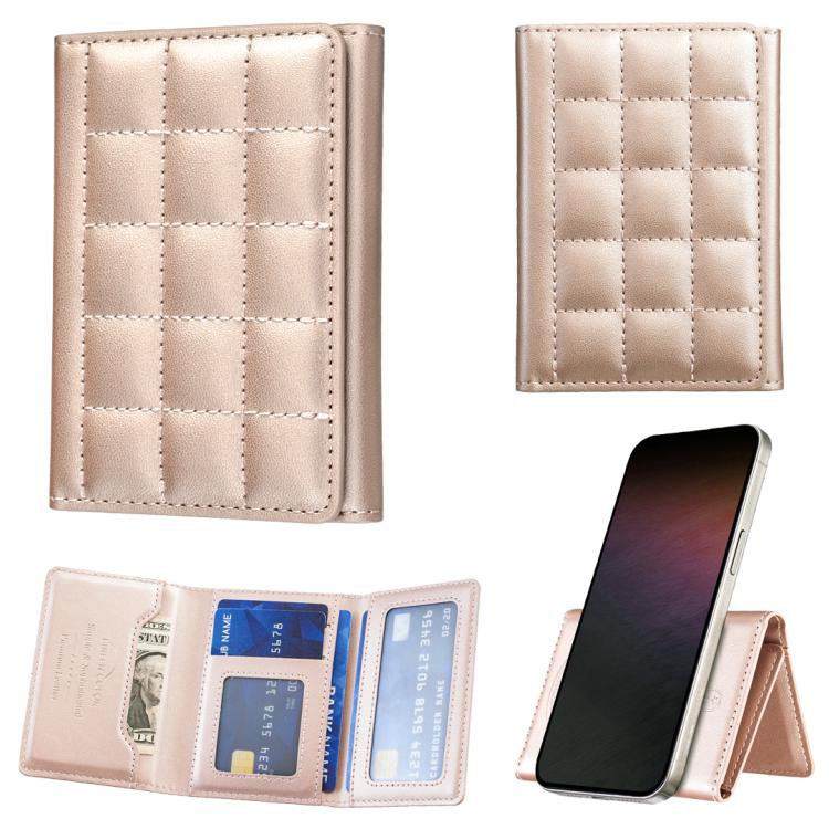 BFK38 Magnetic Square-shaped Mobile Phone Holder RFID Card Slots(Golden) - Image 3