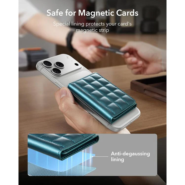 BFK38 Magnetic Square-shaped Mobile Phone Holder RFID Card Slots(Green) - Image 4