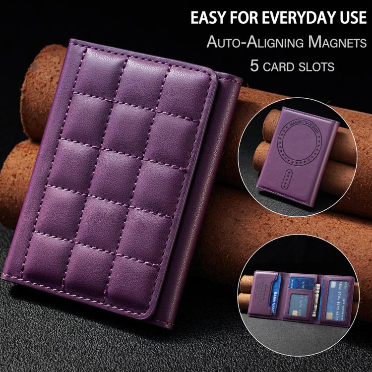 BFK38 Magnetic Square-shaped Mobile Phone Holder RFID Card Slots(Purple) - Image 5