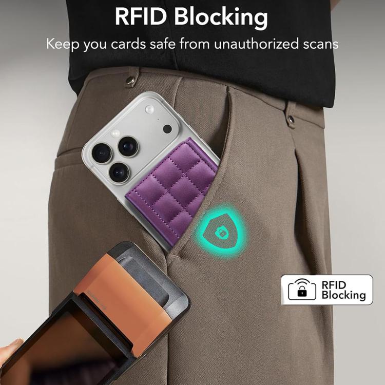 BFK38 Magnetic Square-shaped Mobile Phone Holder RFID Card Slots(Purple) - Image 7