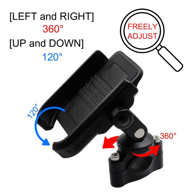 Bicycle Motorcycle Riding Navigation Aluminum Alloy Rotating Phone Holder(Black) - Image 5