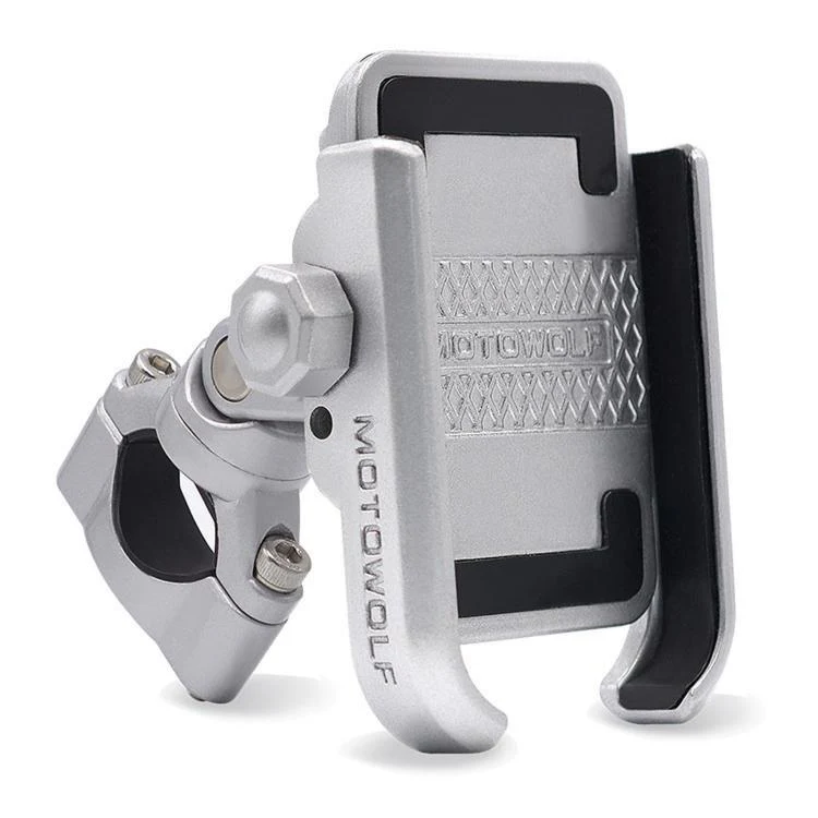 Bicycle Motorcycle Riding Navigation Aluminum Alloy Rotating Phone Holder(Silver)
