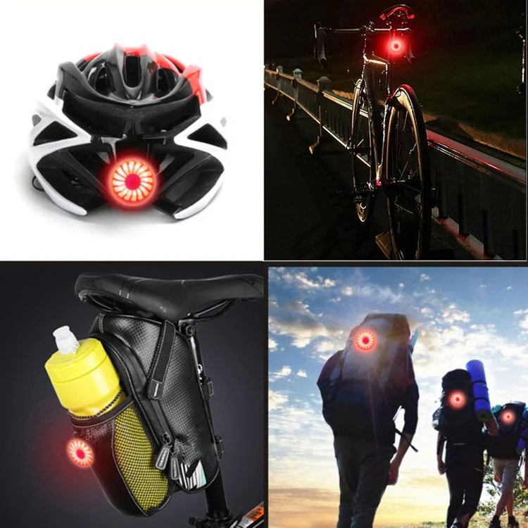 Bicycle Smart Sensor Brake Light USB Tail Light Warning Light(Titanium) - Image 8