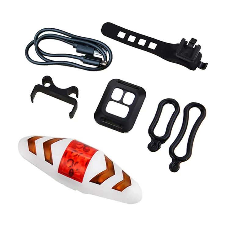 Bicycle Tail Light Intelligent Wireless Remote Control Turn Signal Warning Light(White) - Image 2