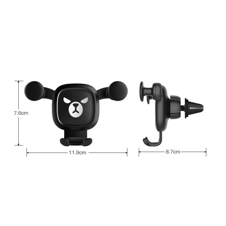 Big Eyes Pattern Gravity Cartoon Air Vent Car Mount Phone Holder(Black) - Image 3