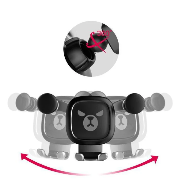 Big Eyes Pattern Gravity Cartoon Air Vent Car Mount Phone Holder(Black) - Image 4