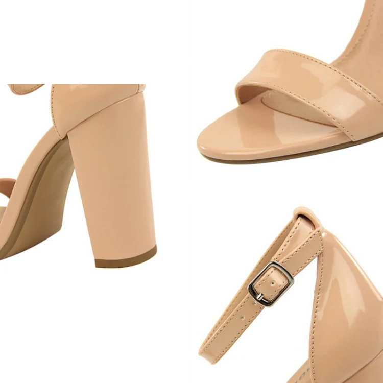 BIGTREE Women Shoes Summer High Heels Simple Chunky Sexy Nightclub Ankle Strap Sandals, Size: 42(Black) - Image 7