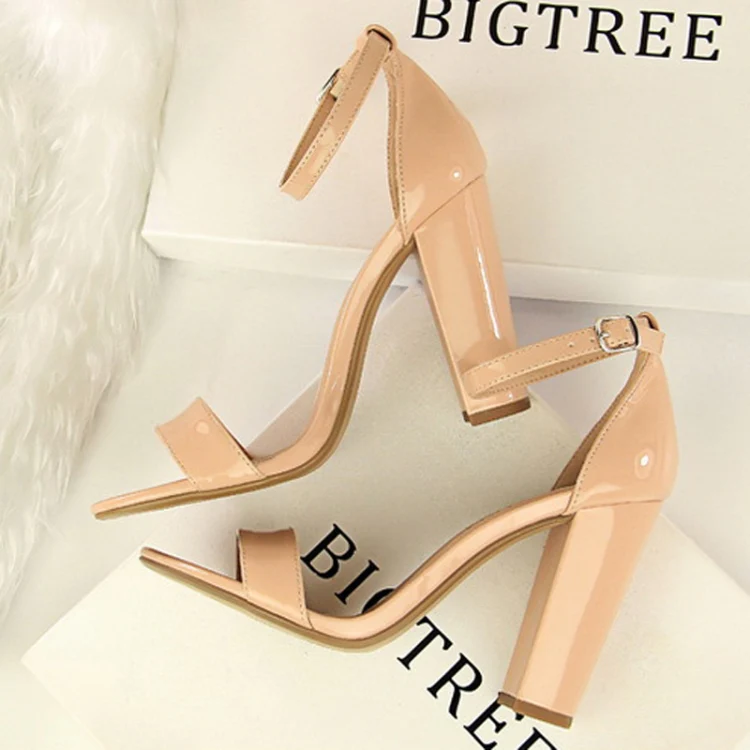BIGTREE Women Shoes Summer High Heels Simple Chunky Sexy Nightclub Ankle Strap Sandals, Size: 42(Black) - Image 8