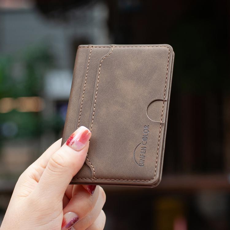 BINFEN COLOR BFK39 Calf Texture Vegan Leather Magnetic Wallet Card Holder(Brown) - Image 9