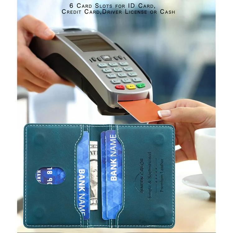 BINFEN COLOR BFK39 Calf Texture Vegan Leather Magnetic Wallet Card Holder(Green) - Image 7