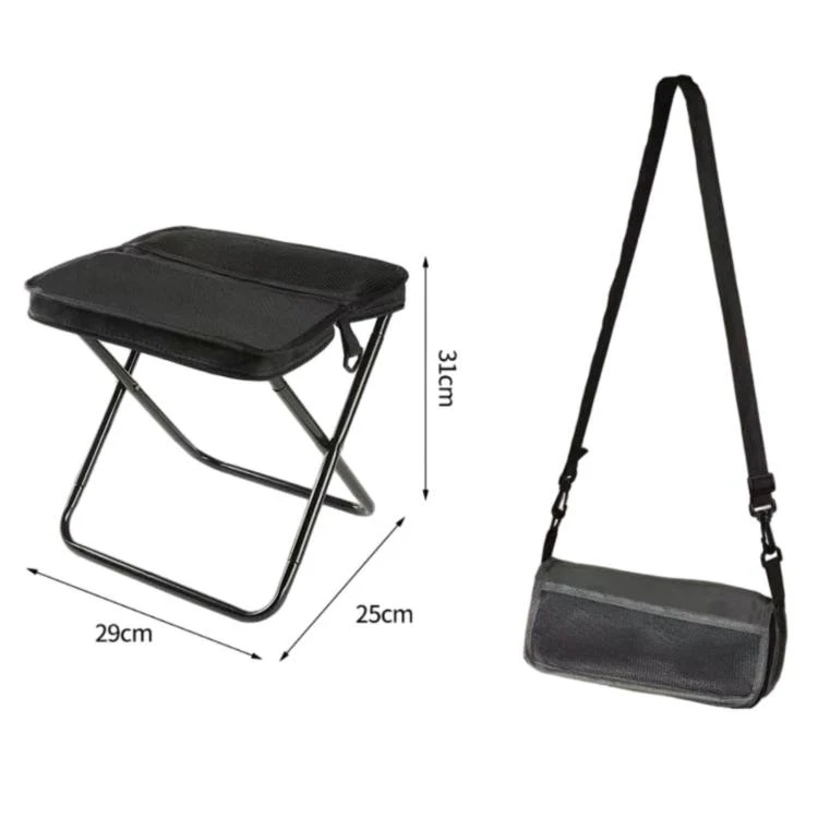 BK-011 Outdoor Foldable Crossbody Bag Stool Portable Simple Fold-Up Handbag Chair, Spec: Black Large