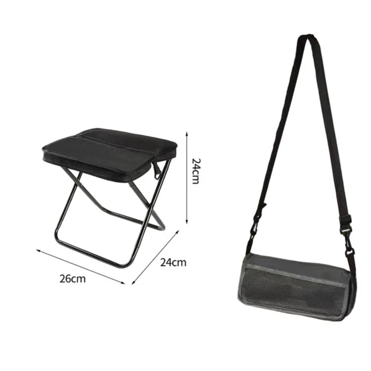 BK-011 Outdoor Foldable Crossbody Bag Stool Portable Simple Fold-Up Handbag Chair, Spec: Black Small