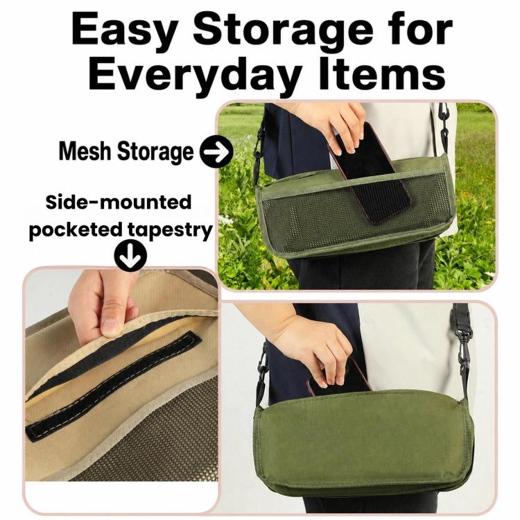 BK-011 Outdoor Foldable Crossbody Bag Stool Portable Simple Fold-Up Handbag Chair, Spec: Black Small - Image 6