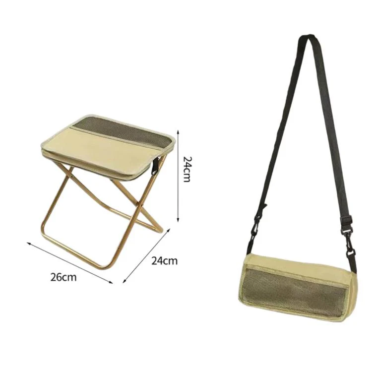 BK-011 Outdoor Foldable Crossbody Bag Stool Portable Simple Fold-Up Handbag Chair, Spec: Khaki Small