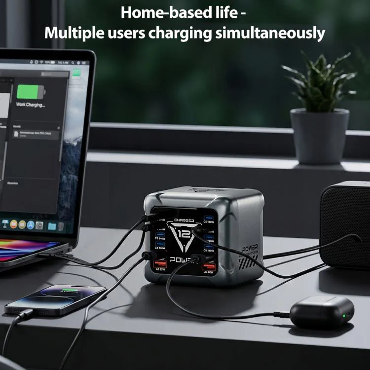 BK-127D 1200W GaN Multi Interface Desktop Charger with RGB Touch Lighting, Plug:US Plug - Image 11