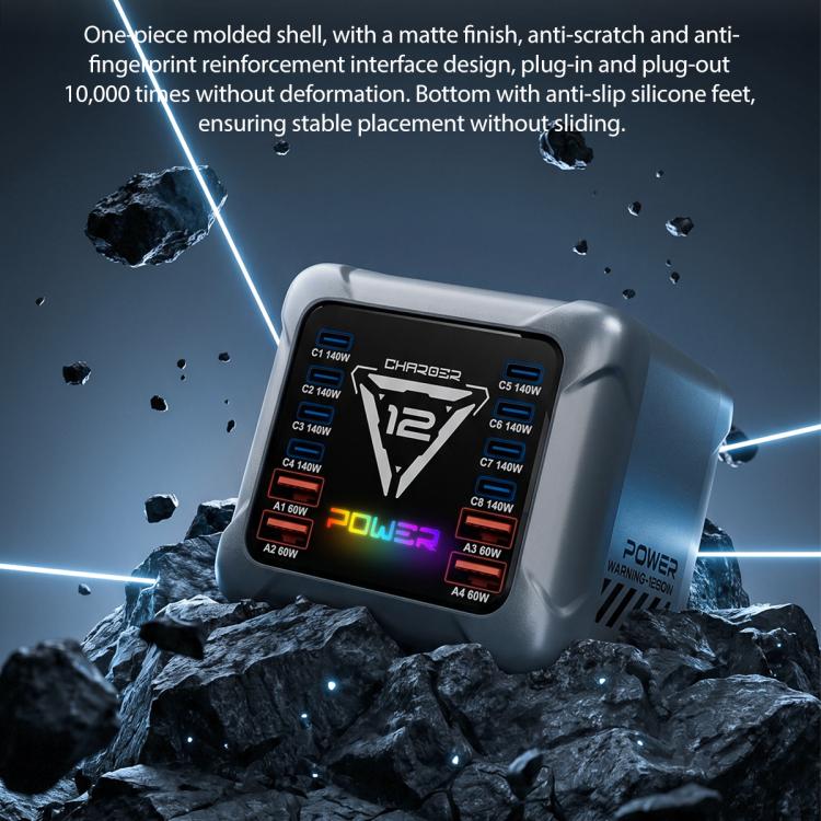 BK-127D 1200W GaN Multi Interface Desktop Charger with RGB Touch Lighting, Plug:US Plug - Image 12