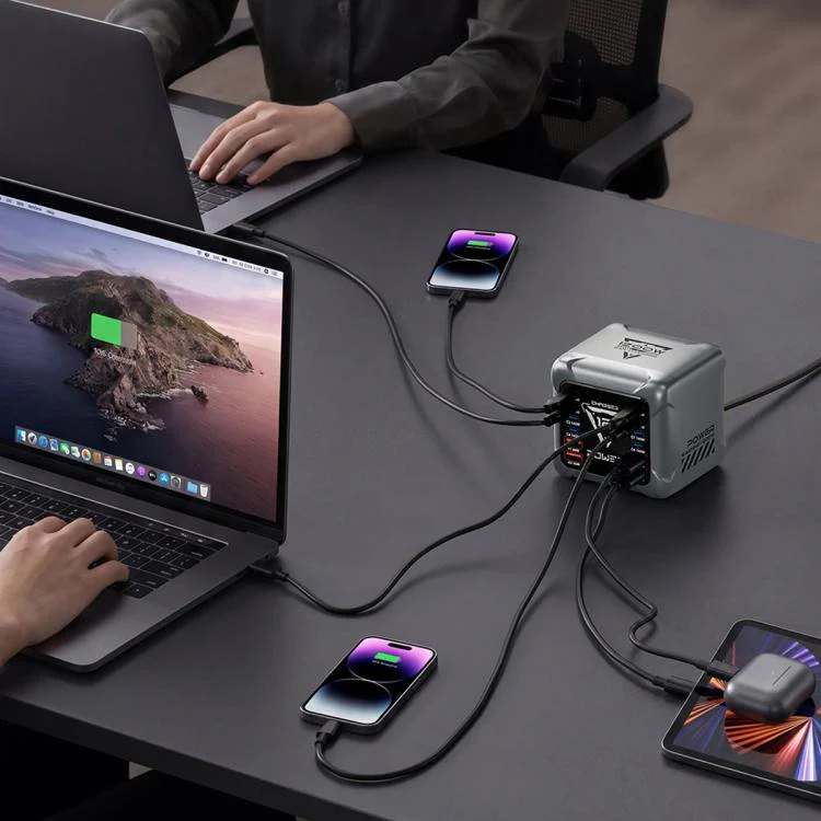 BK-127D 1200W GaN Multi Interface Desktop Charger with RGB Touch Lighting, Plug:US Plug - Image 14