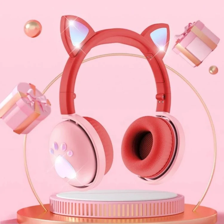 BK9 HiFi 7.1 Surround Sound Cat Claw Luminous Cat Ear Bluetooth Gaming Headset with Mic(Orange) - Image 10