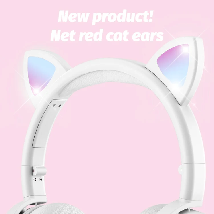 BK9 HiFi 7.1 Surround Sound Cat Claw Luminous Cat Ear Bluetooth Gaming Headset with Mic(Red) - Image 7