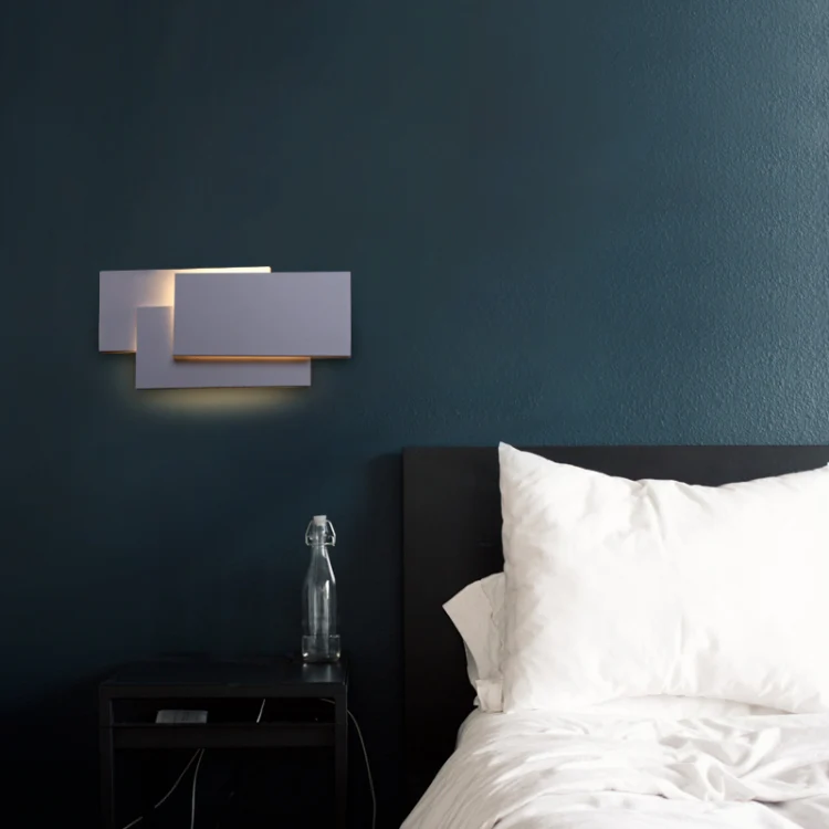 Black circle 18W Creative Simple Bedroom Bedside Living Room Restaurant Hotel Study Hall Corridor Aisle Light LED Tower Stack Wall Lamp(Warm Light) - Image 3