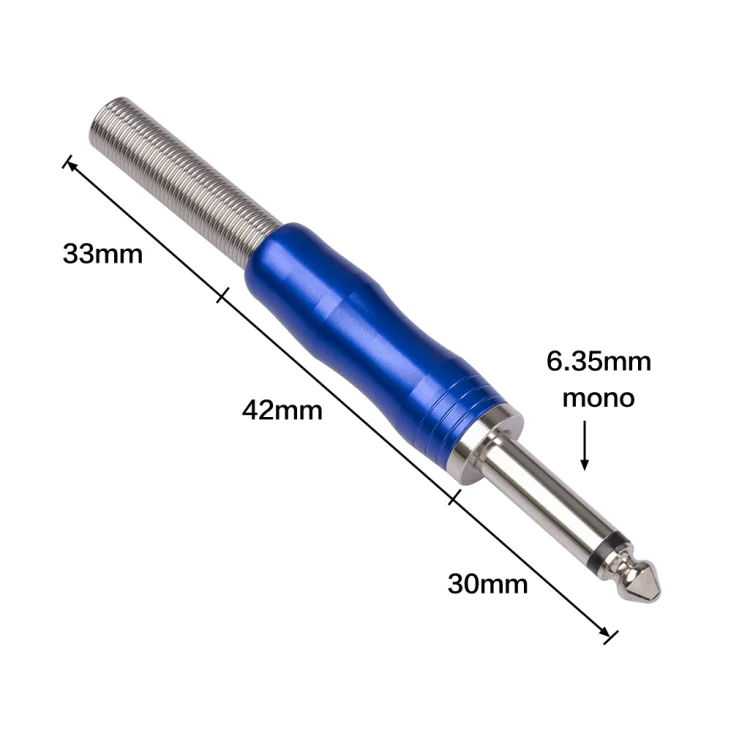 BLS01 DIY Soldering 6.35mm Mono Guitar Audio Cable Plug(Blue) - Image 4