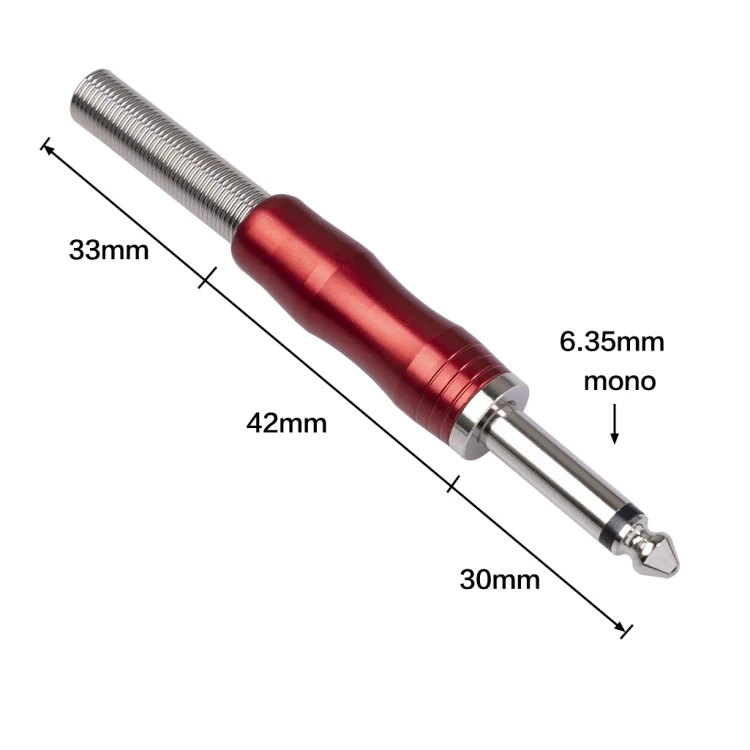 BLS01 DIY Soldering 6.35mm Mono Guitar Audio Cable Plug(Red) - Image 4