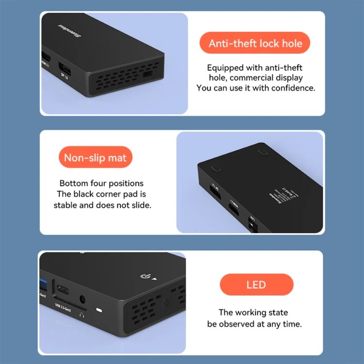 Blueendless 12-In-1 HD Multifunctional Docking Station 10Gbps Splitter With Switch(8K+4K HDMI x 2) - Image 15