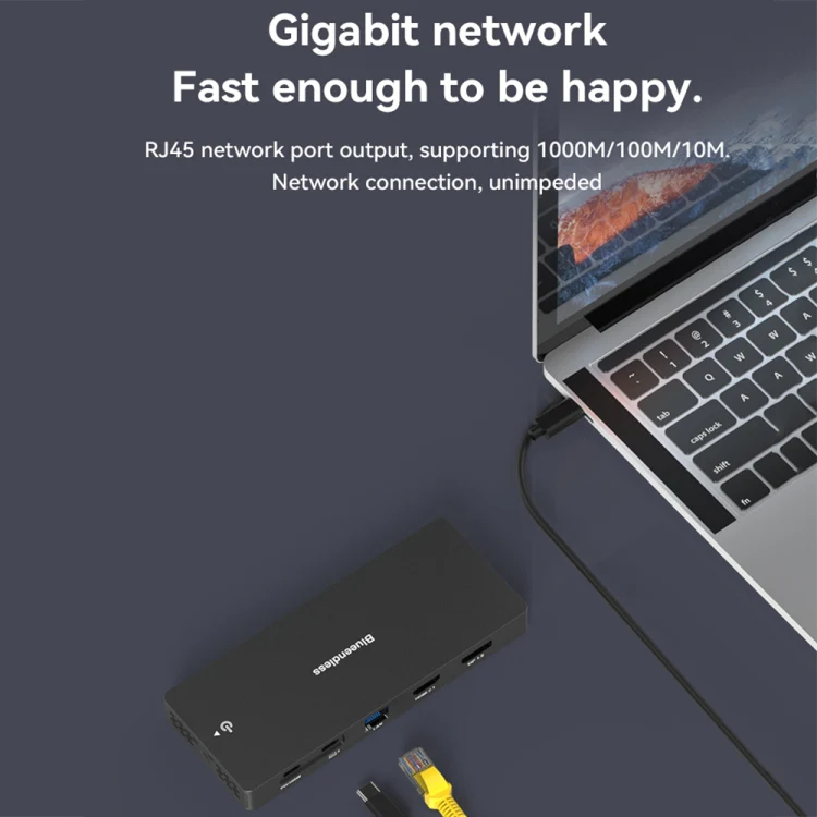 Blueendless 12-In-1 HD Multifunctional Docking Station 10Gbps Splitter With Switch(Dual 8K HDMI+DP) - Image 10