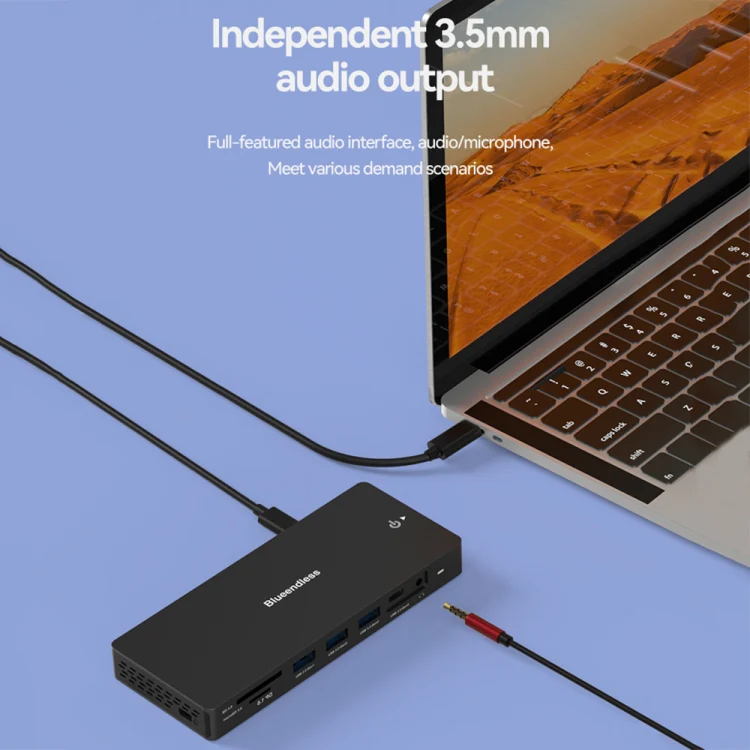 Blueendless 12-In-1 HD Multifunctional Docking Station 10Gbps Splitter With Switch(Dual 8K HDMI+DP) - Image 11