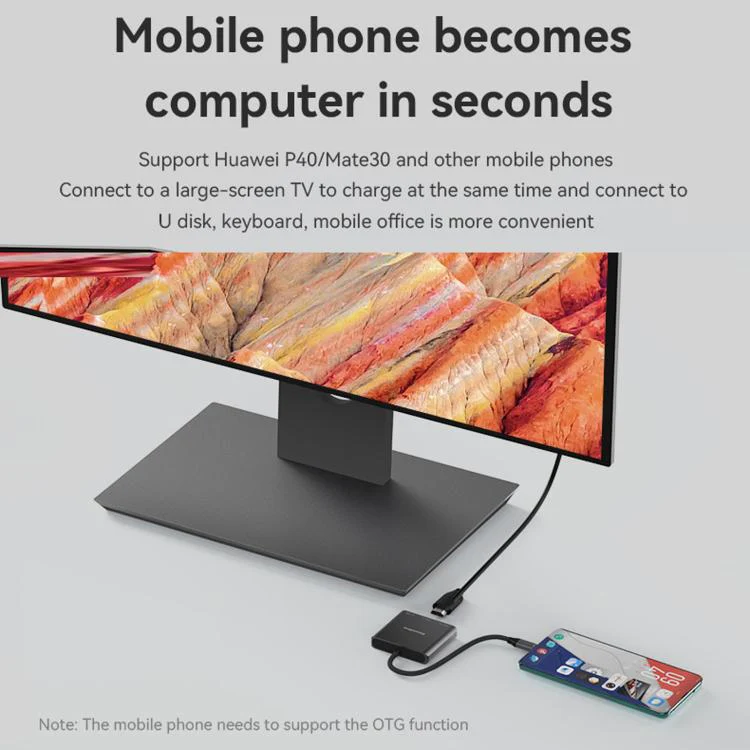 Blueendless 3 In 1 Type-C Docking Station To HDMI 4K/60Hz Laptop USB 3.0 Converter(HDMI2.0+USB3.0+PD3.0) - Image 5