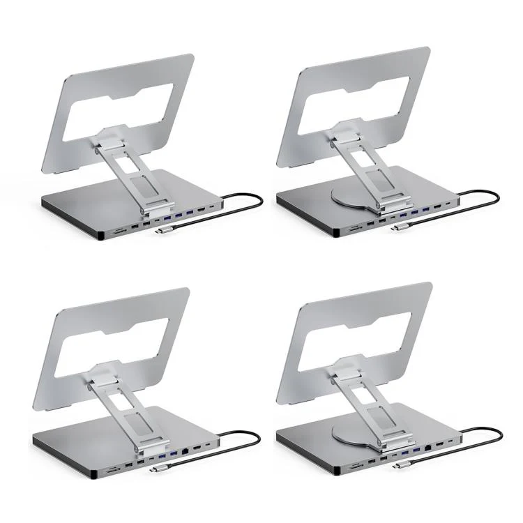 Blueendless 4K/60Hz Multifunctional Docking Station Tablet Holder, Spec: 10-in-1 Ethernet Port Rotating - Image 2