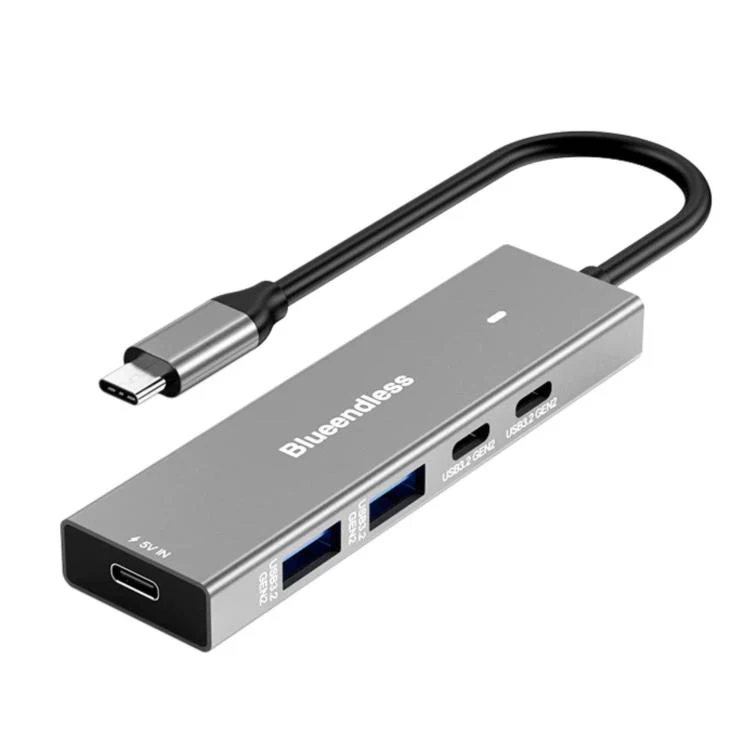 Blueendless 5 In 1 10Gbps High-Speed Computer/Mobile Phone Converter/Extension Splitter, Interface: USB 3.2 x 2+Type-C 3.2 x 2