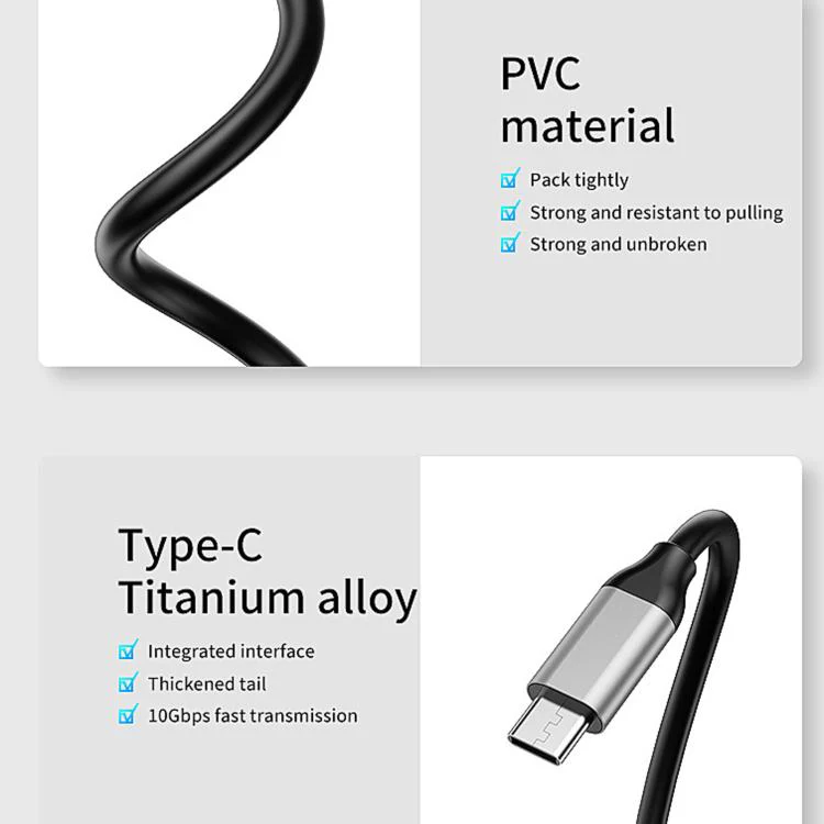 Blueendless 5 In 1 10Gbps High-Speed Computer/Mobile Phone Converter/Extension Splitter, Interface: USB 3.2 x 2+Type-C 3.2 x 2 - Image 2