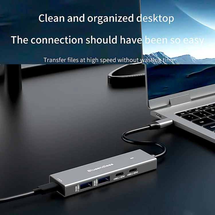 Blueendless 5 In 1 10Gbps High-Speed Computer/Mobile Phone Converter/Extension Splitter, Interface: USB 3.2 x 2+Type-C 3.2 x 2 - Image 5