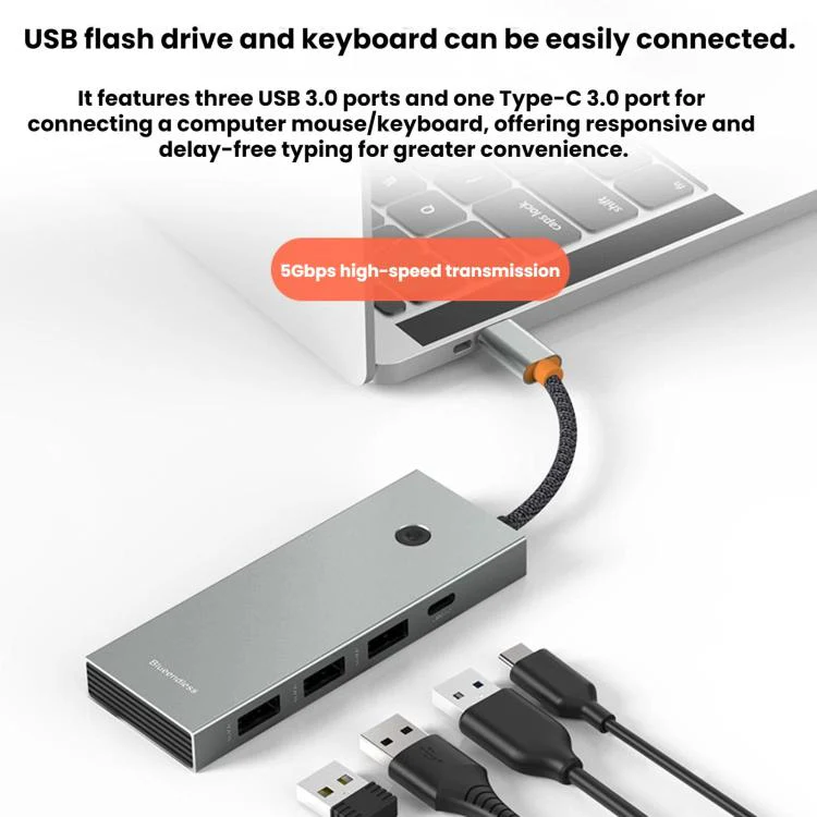 Blueendless Type-C Docking Station 4K 60Hz Screen Mirroring USB 3.0 Splitter, Interface: HDMI2.0+PD+USB3.0 x 3 - Image 6