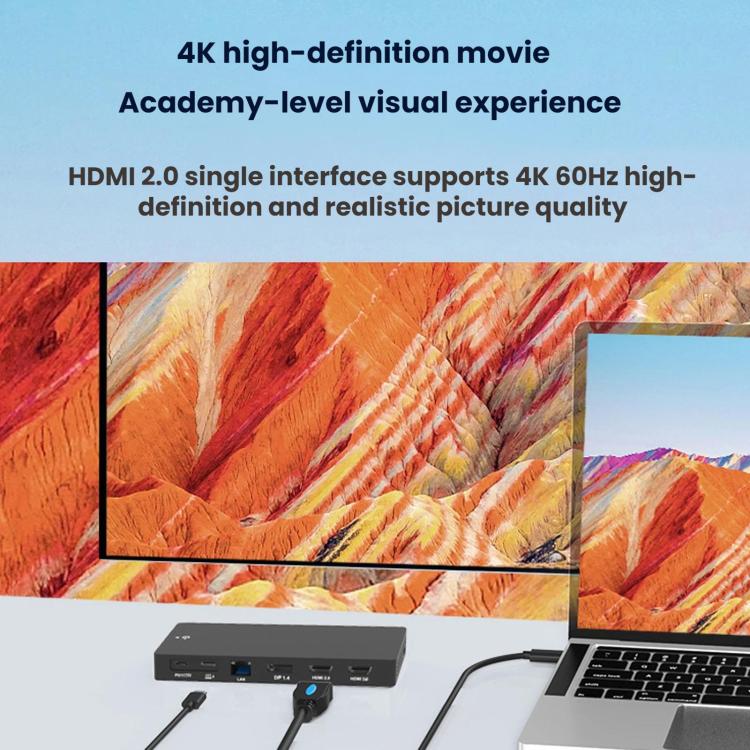 Blueendless TYPE-C Expansion Dock 4K 60Hz High-Definition Splitter(Dual HDMI + DP Quad-screen Display) - Image 11