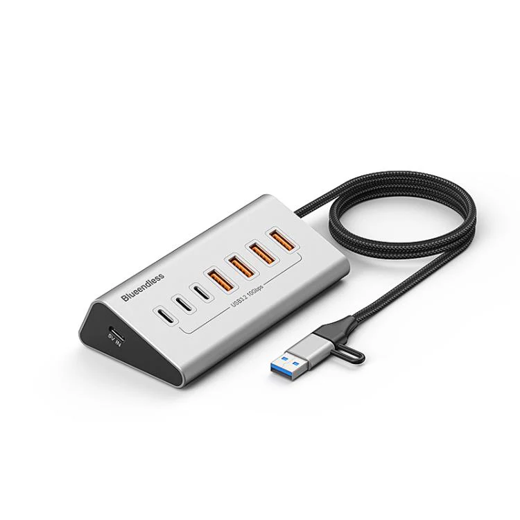 Blueendless Type-C / USB-C 2 in 1 Port Multifunctional HUB Docking Station AU Plug, Specification:7 Ports Hub(Grey)
